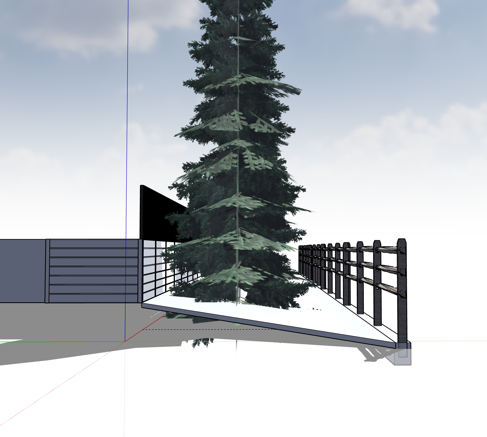 CAD-rendered engineered retaining wall design with strip footings